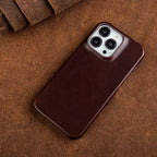 Funda premium de cuero genuino para iPhone MagSafe con recubrimiento de aceite y cera - Fioriscas