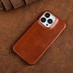 Funda premium de cuero genuino para iPhone MagSafe con recubrimiento de aceite y cera - Fioriscas