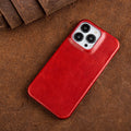 Funda premium de cuero genuino para iPhone MagSafe con recubrimiento de aceite y cera - Fioriscas