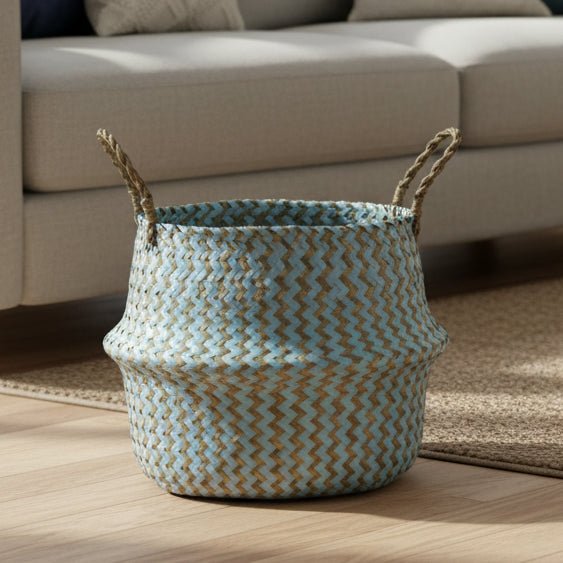 Panier en saule bohème fait main, pliable pour plantes - Fioriscas