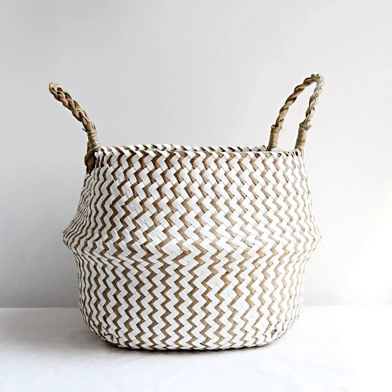 Panier en saule bohème fait main, pliable pour plantes - Fioriscas
