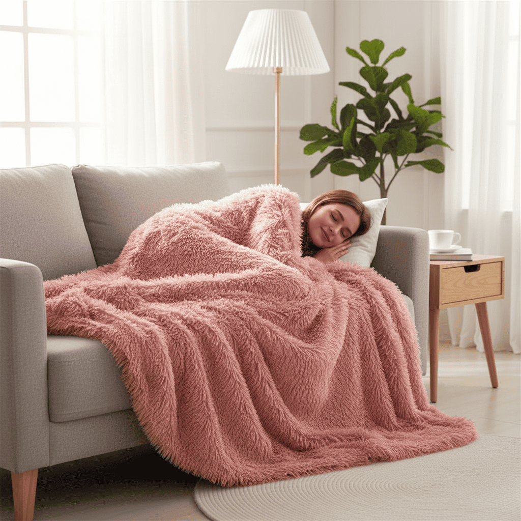 Plaid en fausse fourrure douce avec chaleur veloutée - Fioriscas