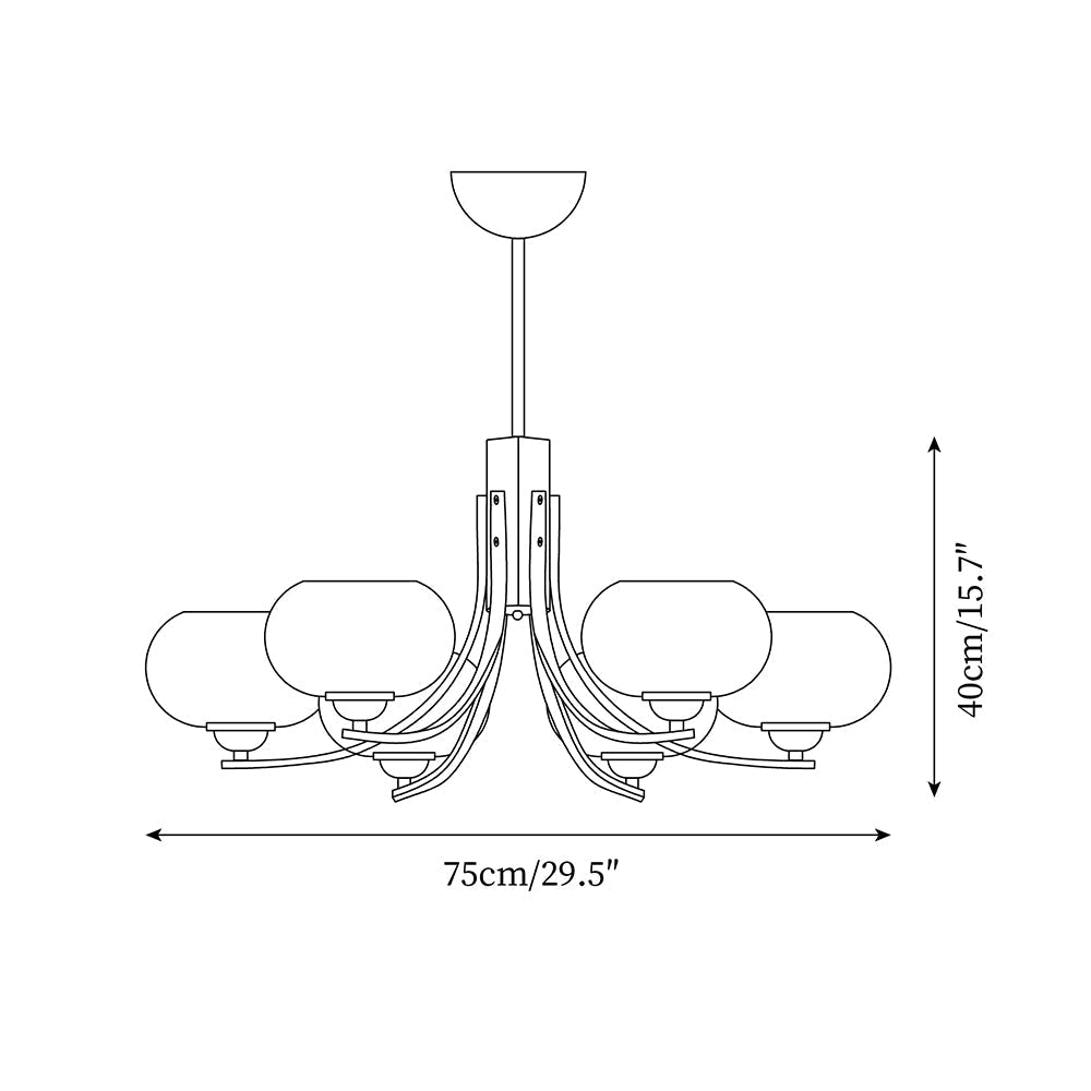 Auralyn 6-Light Amber Glass Globe Chandelier | Fioriscas