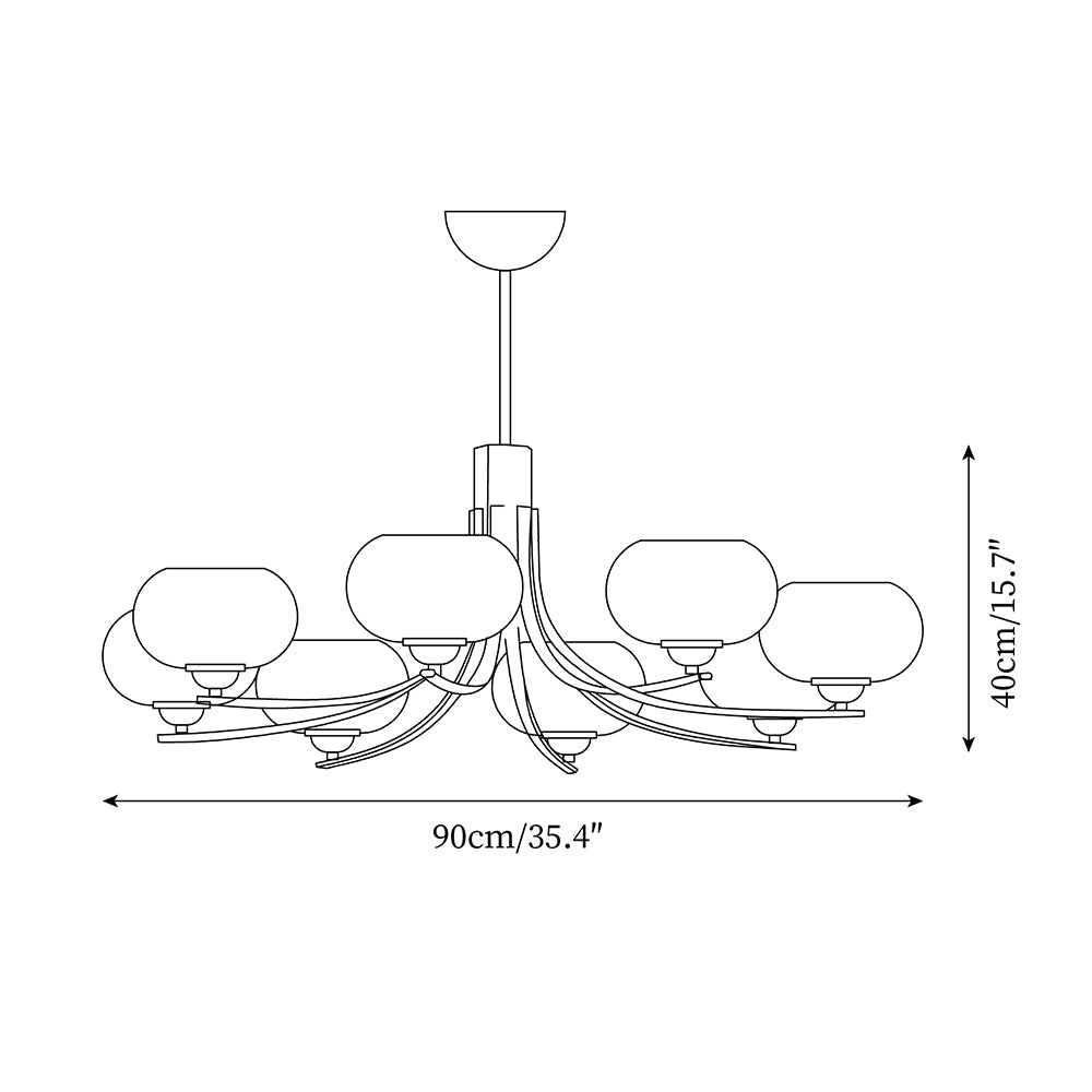 Auralyn 6-Light Amber Glass Globe Chandelier | Fioriscas