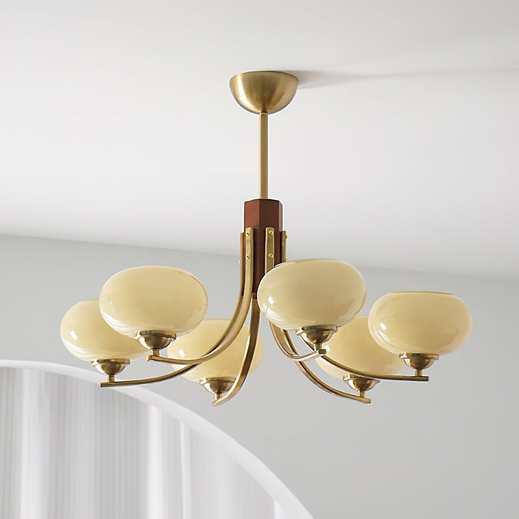 Auralyn 6-Light Amber Glass Globe Chandelier | Fioriscas