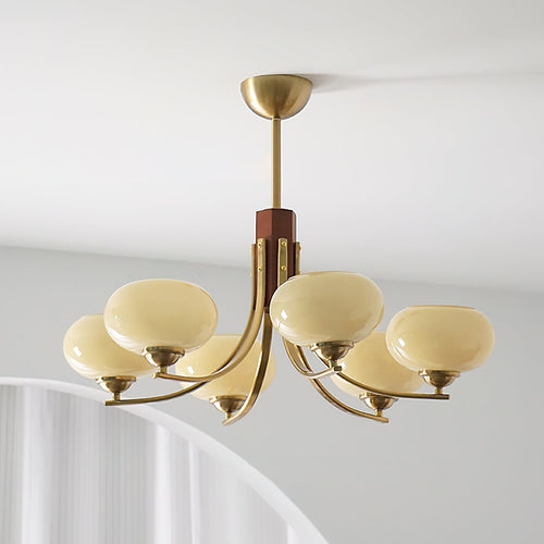 Auralyn 6-Light Amber Glass Globe Chandelier | Fioriscas