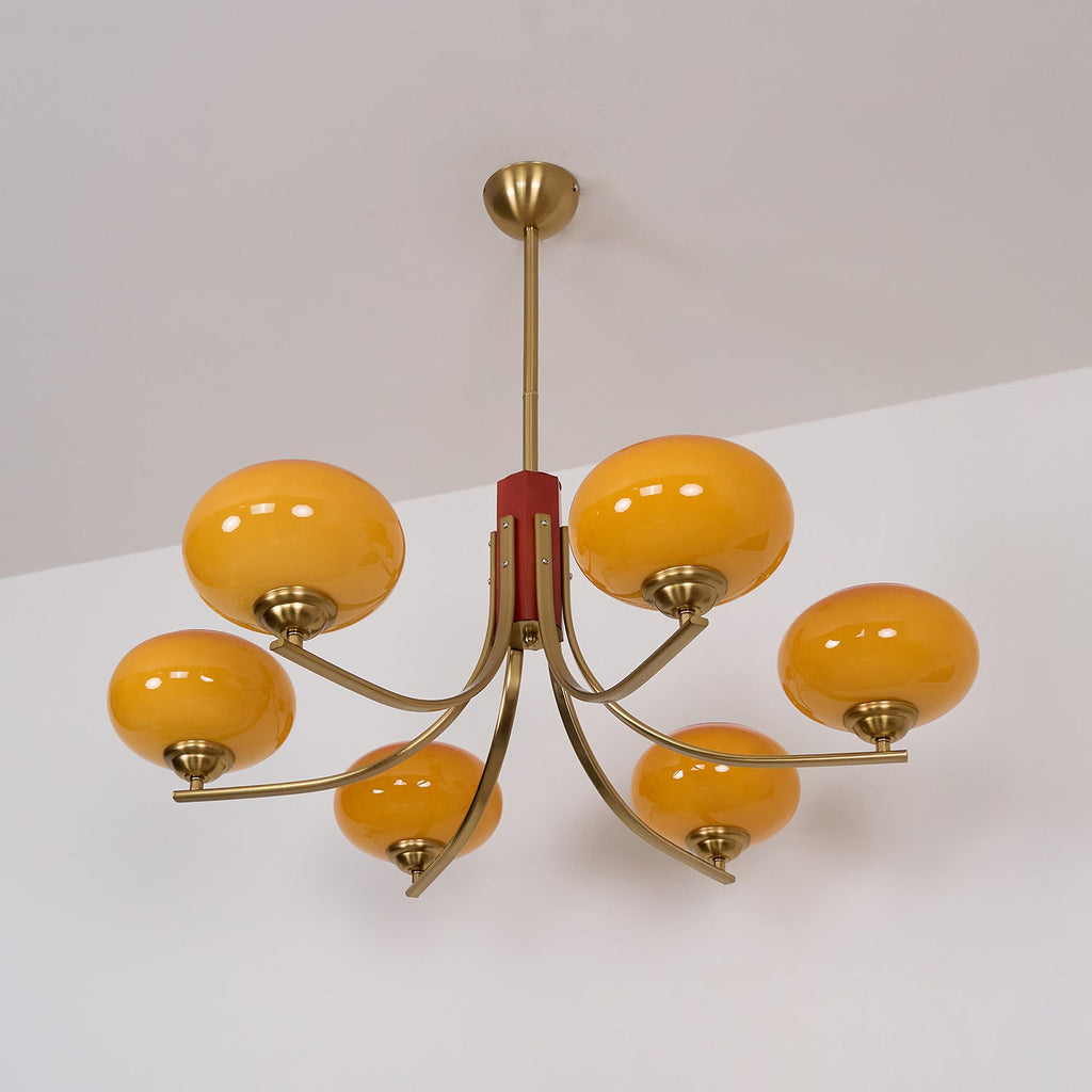 Auralyn 6-Light Amber Glass Globe Chandelier | Fioriscas