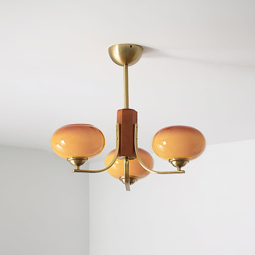 Auralyn 6-Light Amber Glass Globe Chandelier | Fioriscas