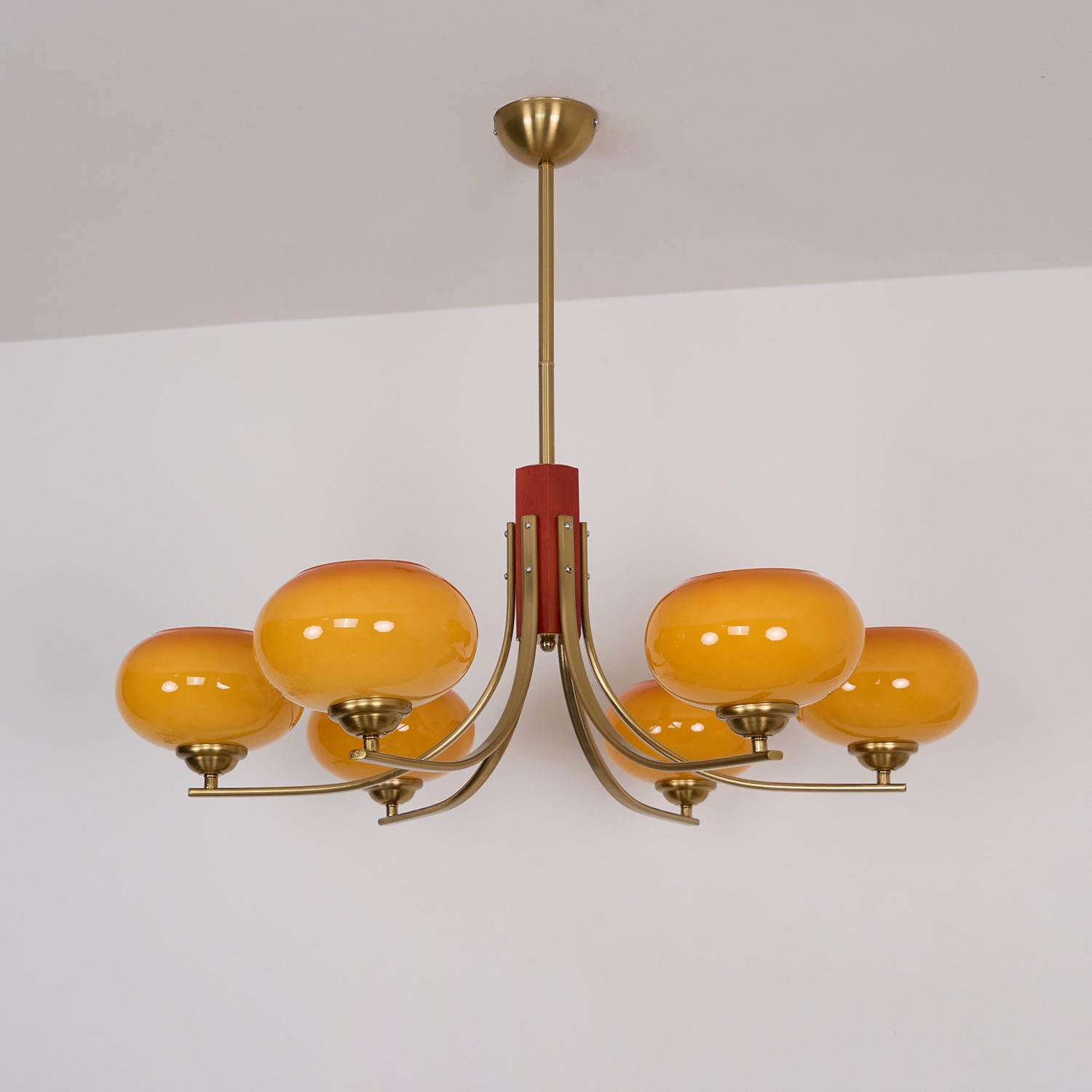 Auralyn 6-Light Amber Glass Globe Chandelier | Fioriscas