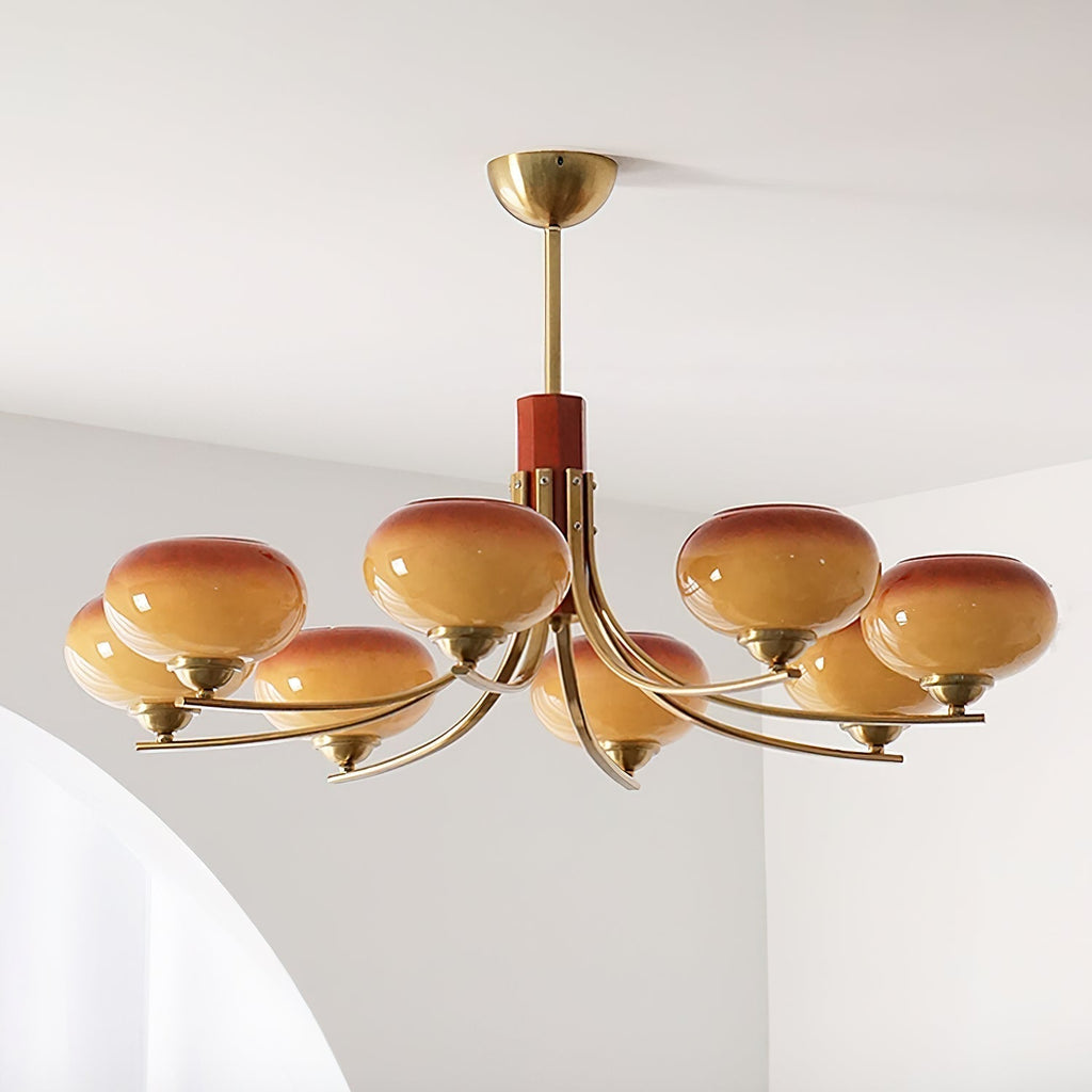 Auralyn 6-Light Amber Glass Globe Chandelier | Fioriscas