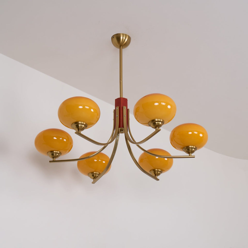 Auralyn 6-Light Amber Glass Globe Chandelier | Fioriscas