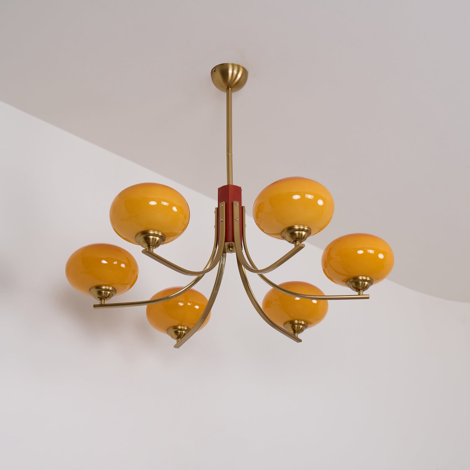 Auralyn 6-Light Amber Glass Globe Chandelier | Fioriscas