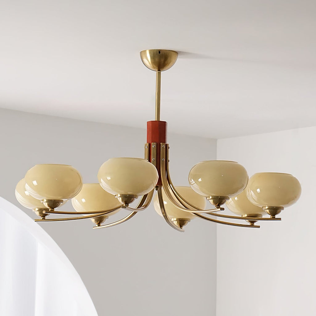 Auralyn 6-Light Amber Glass Globe Chandelier | Fioriscas