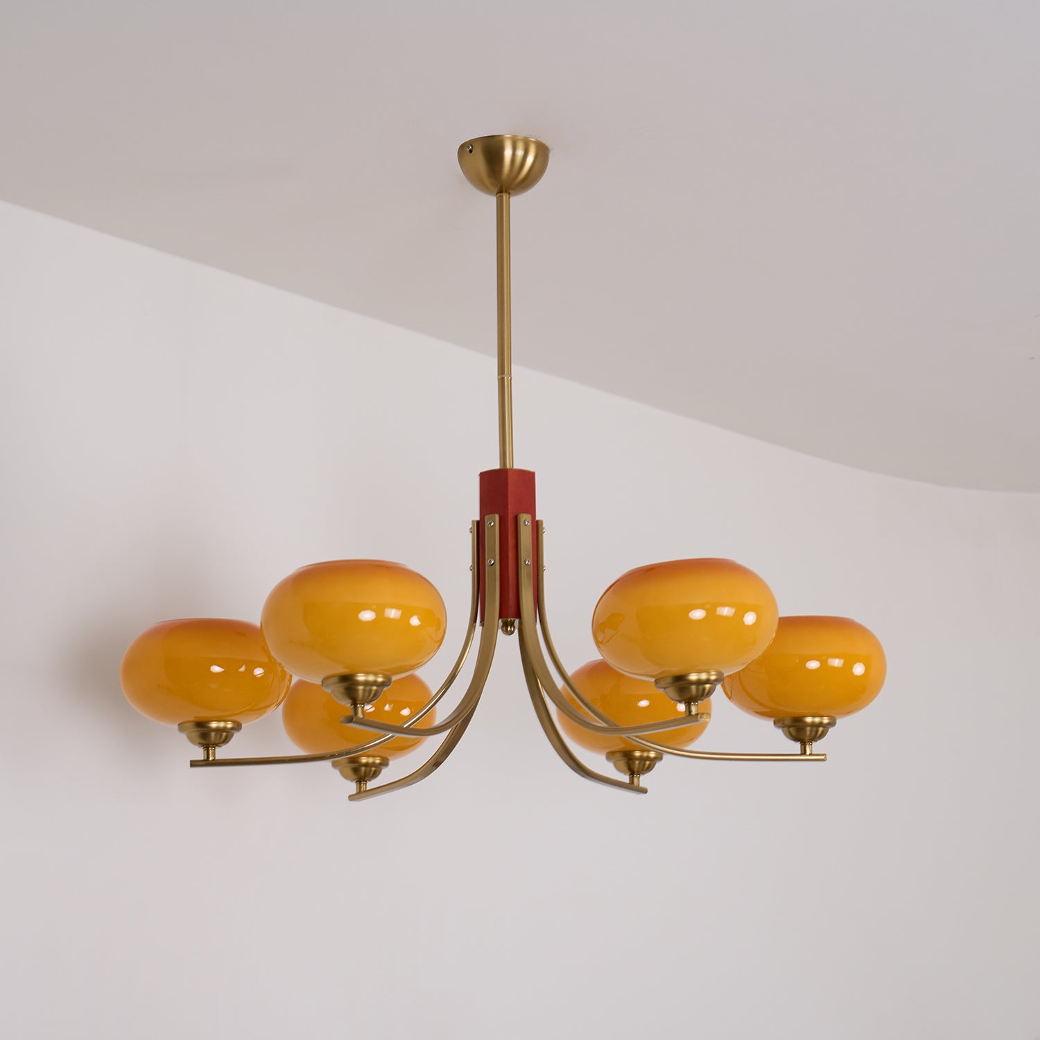 Auralyn 6-Light Amber Glass Globe Chandelier | Fioriscas