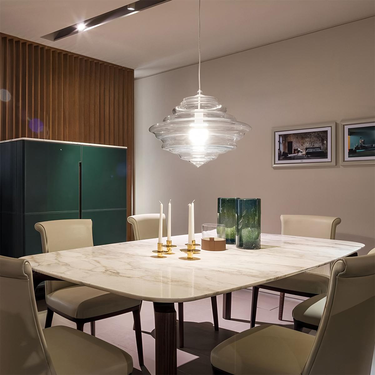 Aurelia Glass Pendant Light With Intricate Handcrafted Silhouette