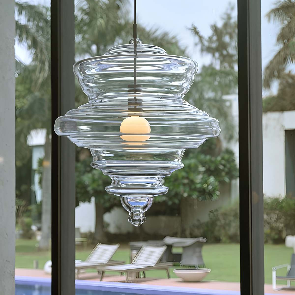 Aurelia Glass Pendant Light With Intricate Handcrafted Silhouette