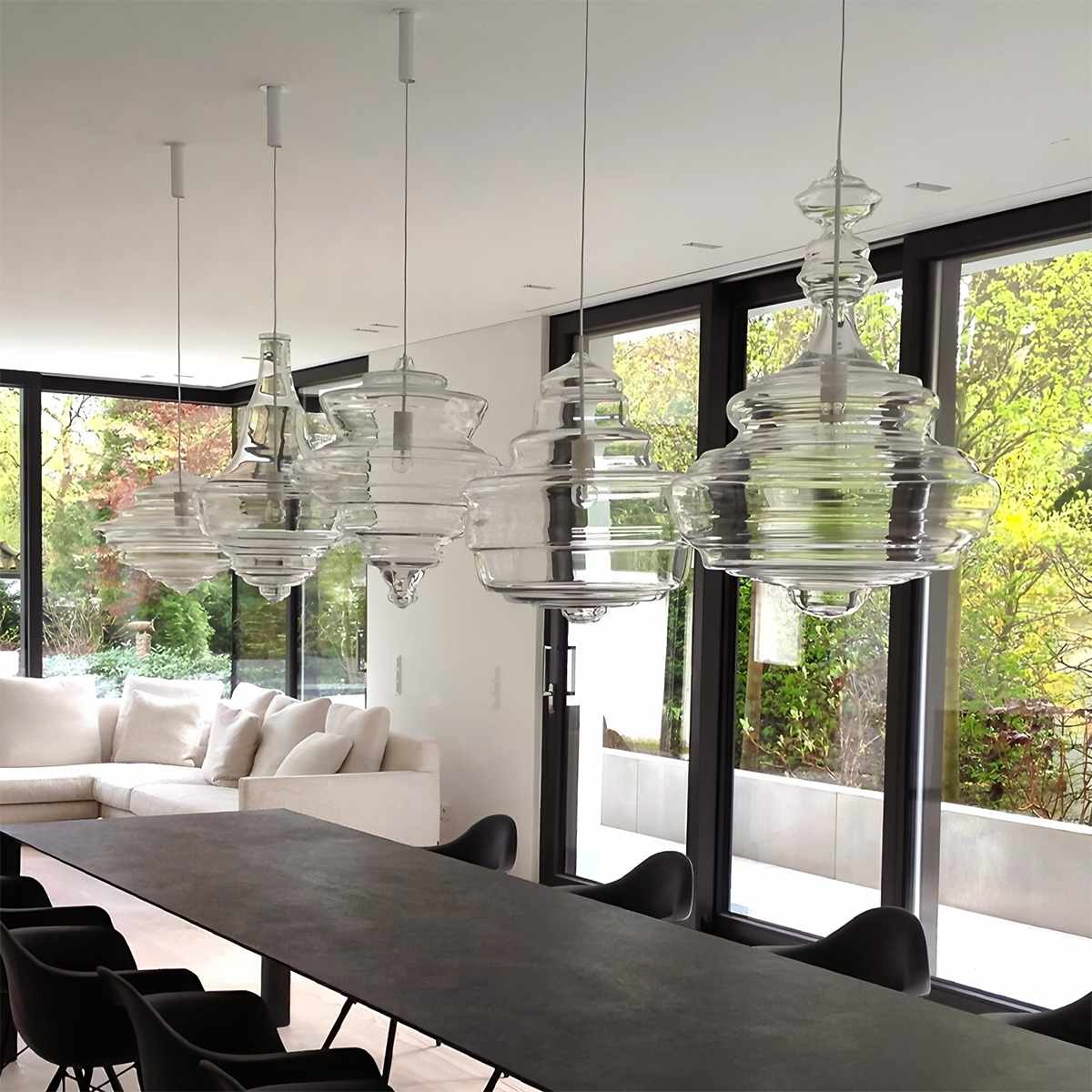 Aurelia Glass Pendant Light With Intricate Handcrafted Silhouette