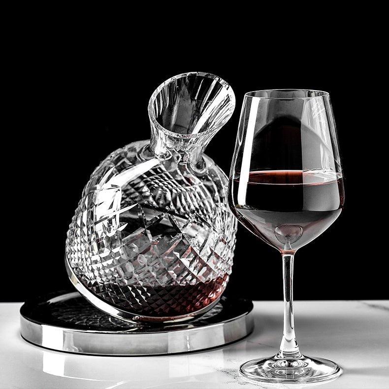 Aurelia Hand-Blown Crystal Wine Decanter With 360° Rotating Aerator