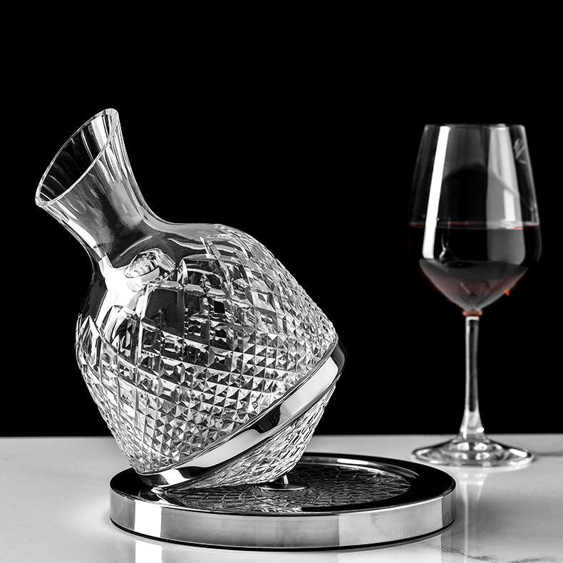 Aurelia Hand-Blown Crystal Wine Decanter With 360° Rotating Aerator