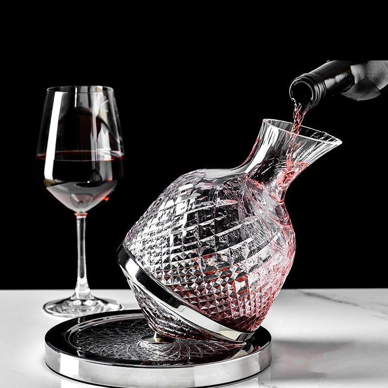 Aurelia Hand-Blown Crystal Wine Decanter With 360° Rotating Aerator