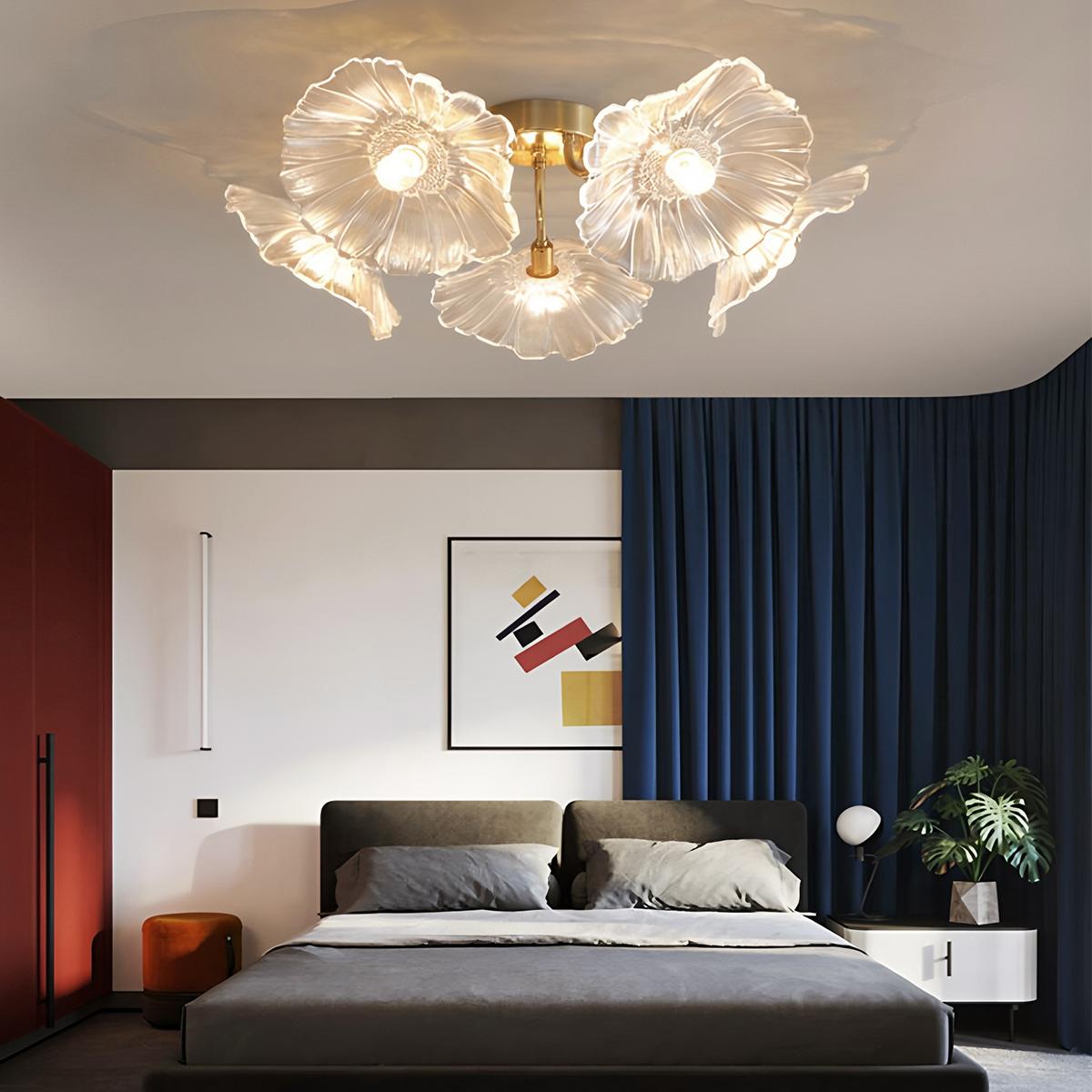 Blossom Glass Flower Ceiling Light With Soft Diffused Illumination