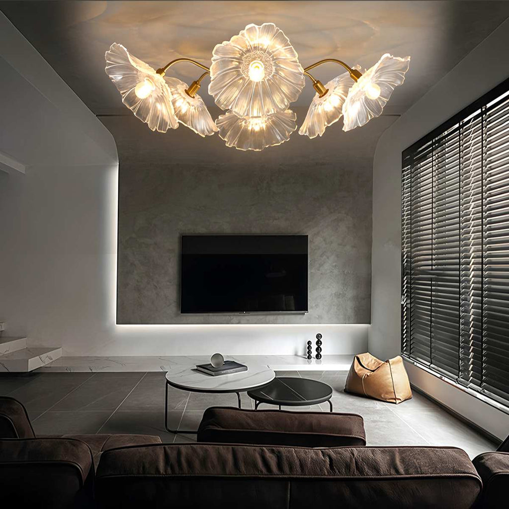 Blossom Glass Flower Ceiling Light With Soft Diffused Illumination