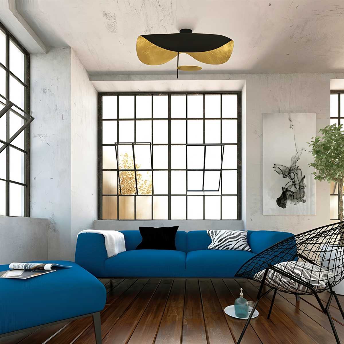 VerdeLeaf Orb Ceiling Light With Reflective Disc And Metal Shade