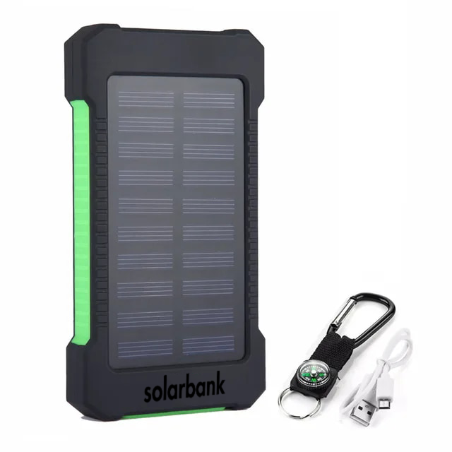 SolarPulse 20000 mAh solcelle-powerbank med LED-lommelygte