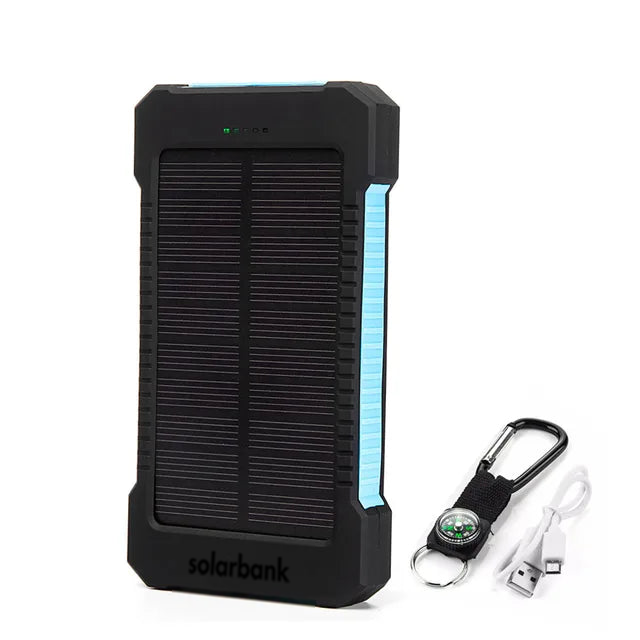 SolarPulse 20000 mAh solcelle-powerbank med LED-lommelygte