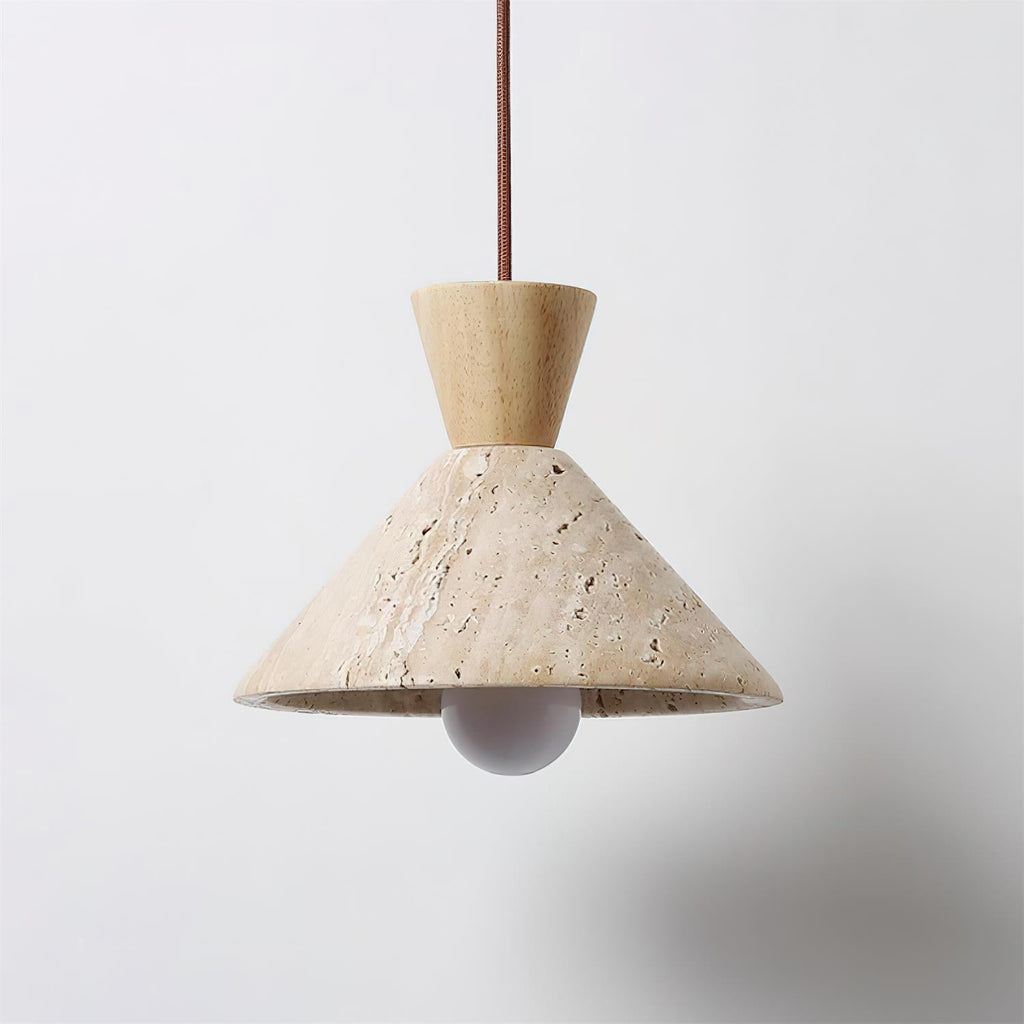 Ritta   Travertine Pendant Lamp Hat Shape | Fioriscas