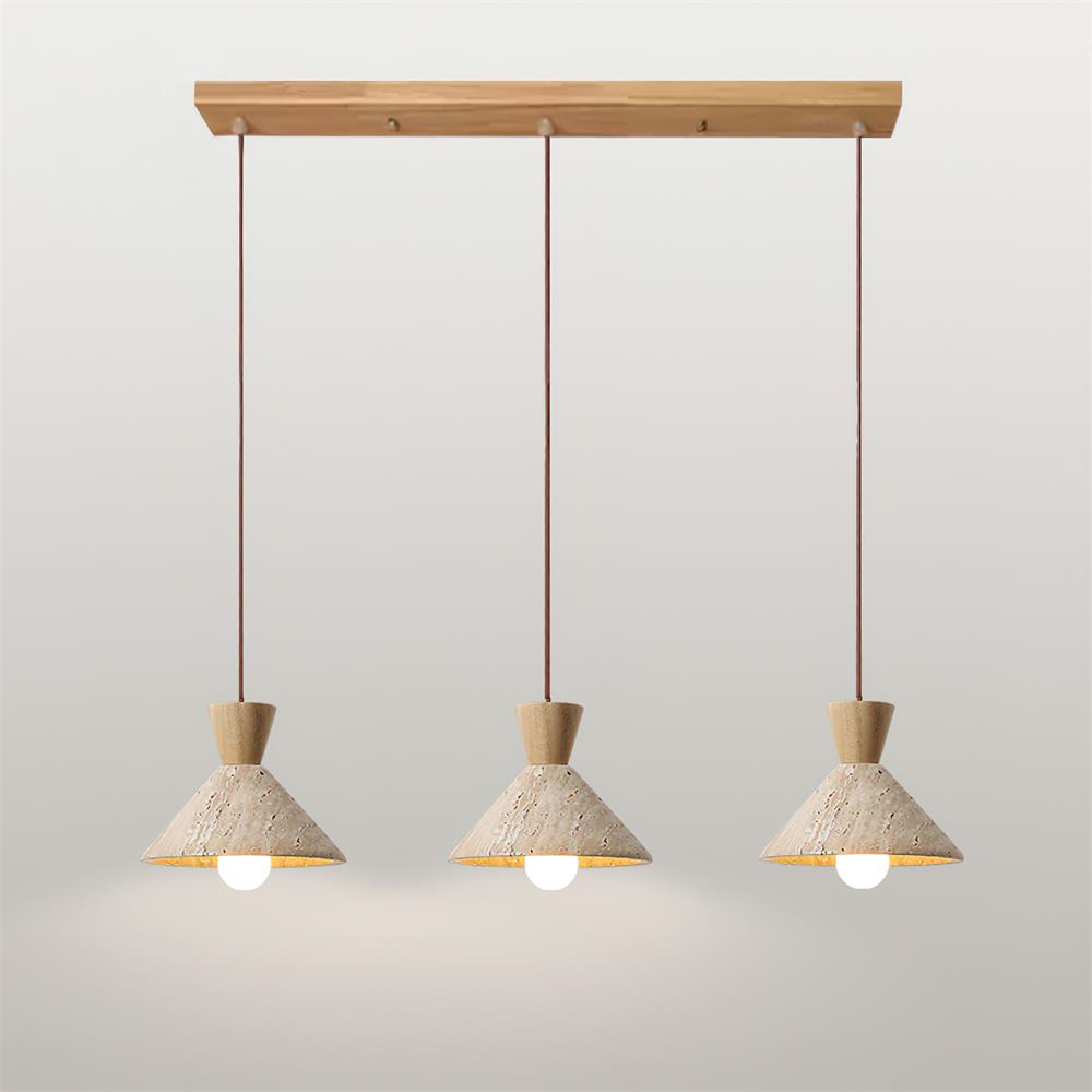 Ritta   Travertine Pendant Lamp Hat Shape | Fioriscas