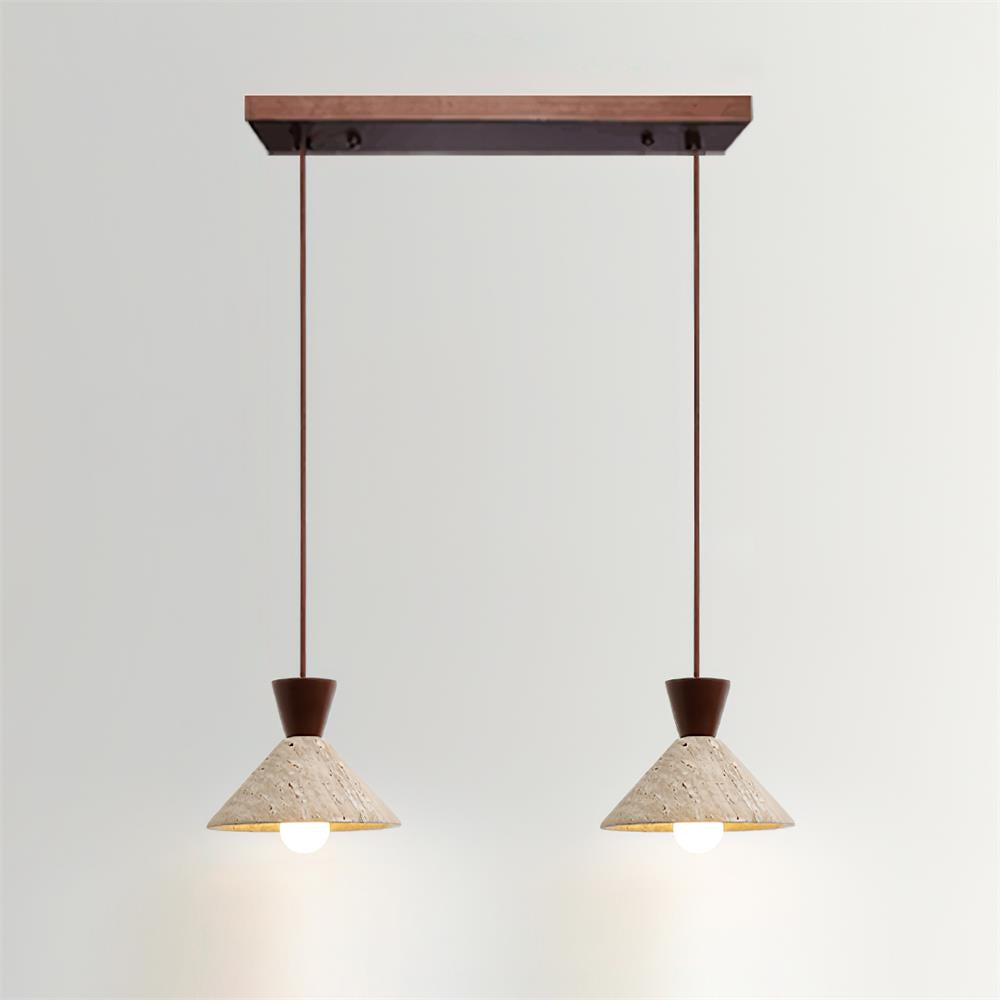 Ritta   Travertine Pendant Lamp Hat Shape | Fioriscas