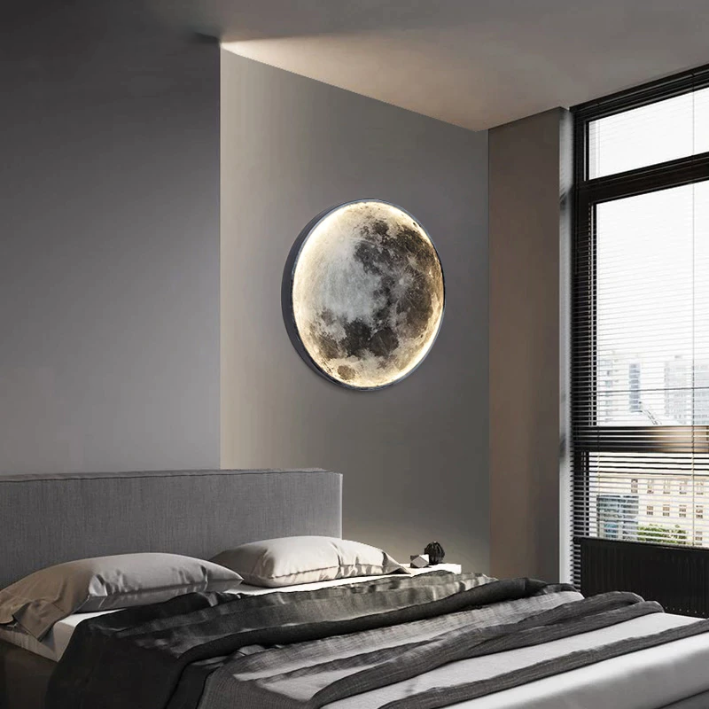 Lâmpada LED em forma de lua com regulador controlado por aplicação, brilho acolhedor para o quarto