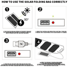 Foldable Solar Panel Charger For Phones And Small Devices, USB Output