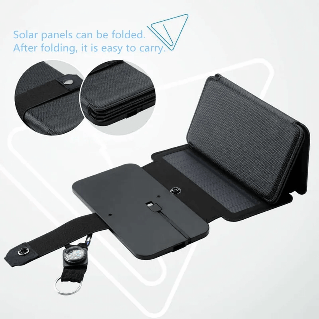 Foldable Solar Panel Charger For Phones And Small Devices, USB Output