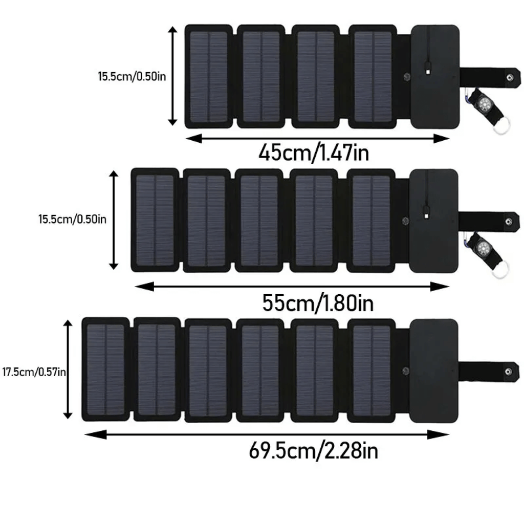 Foldable Solar Panel Charger For Phones And Small Devices, USB Output