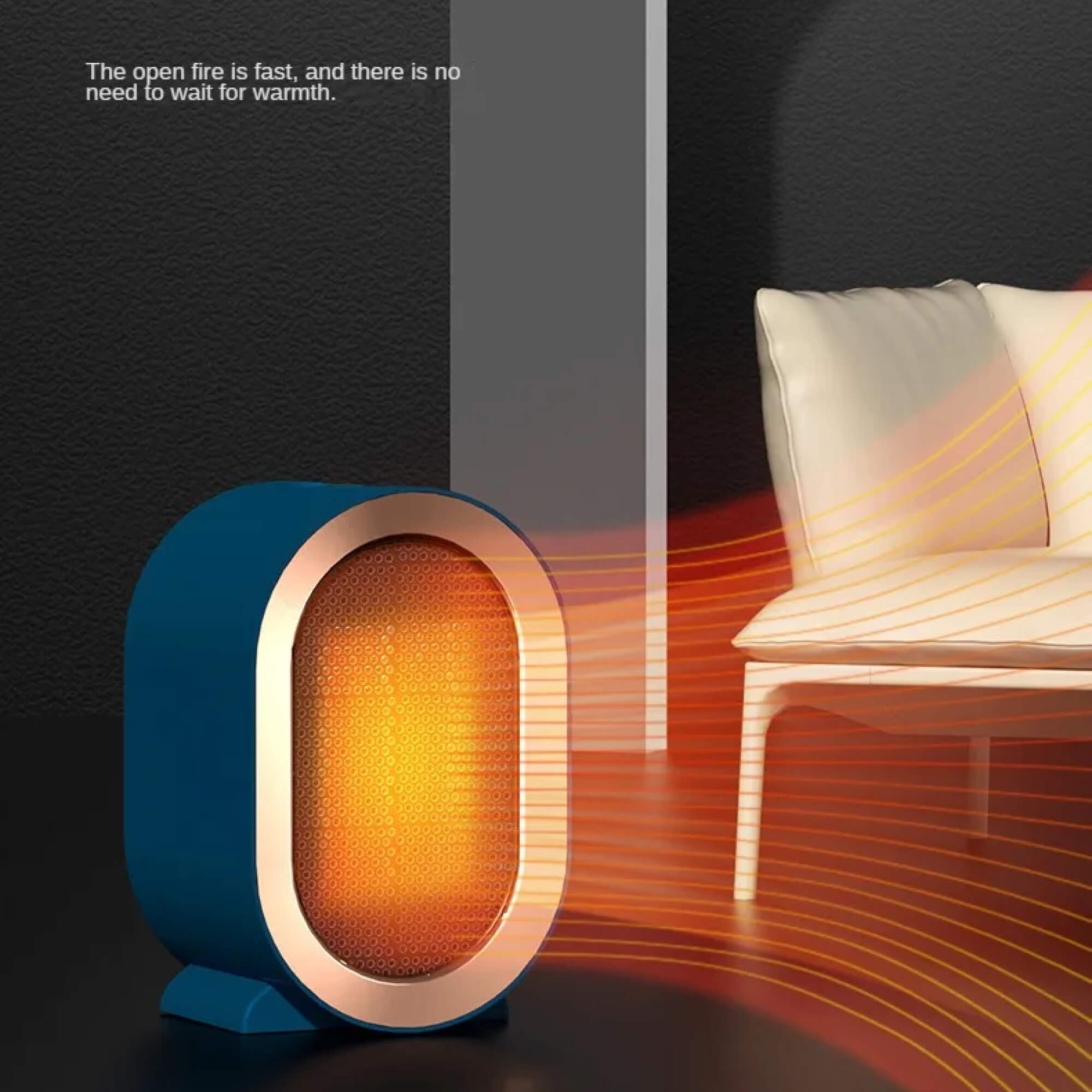 GlacioHeat Portable Ceramic Space Heater For Small Rooms