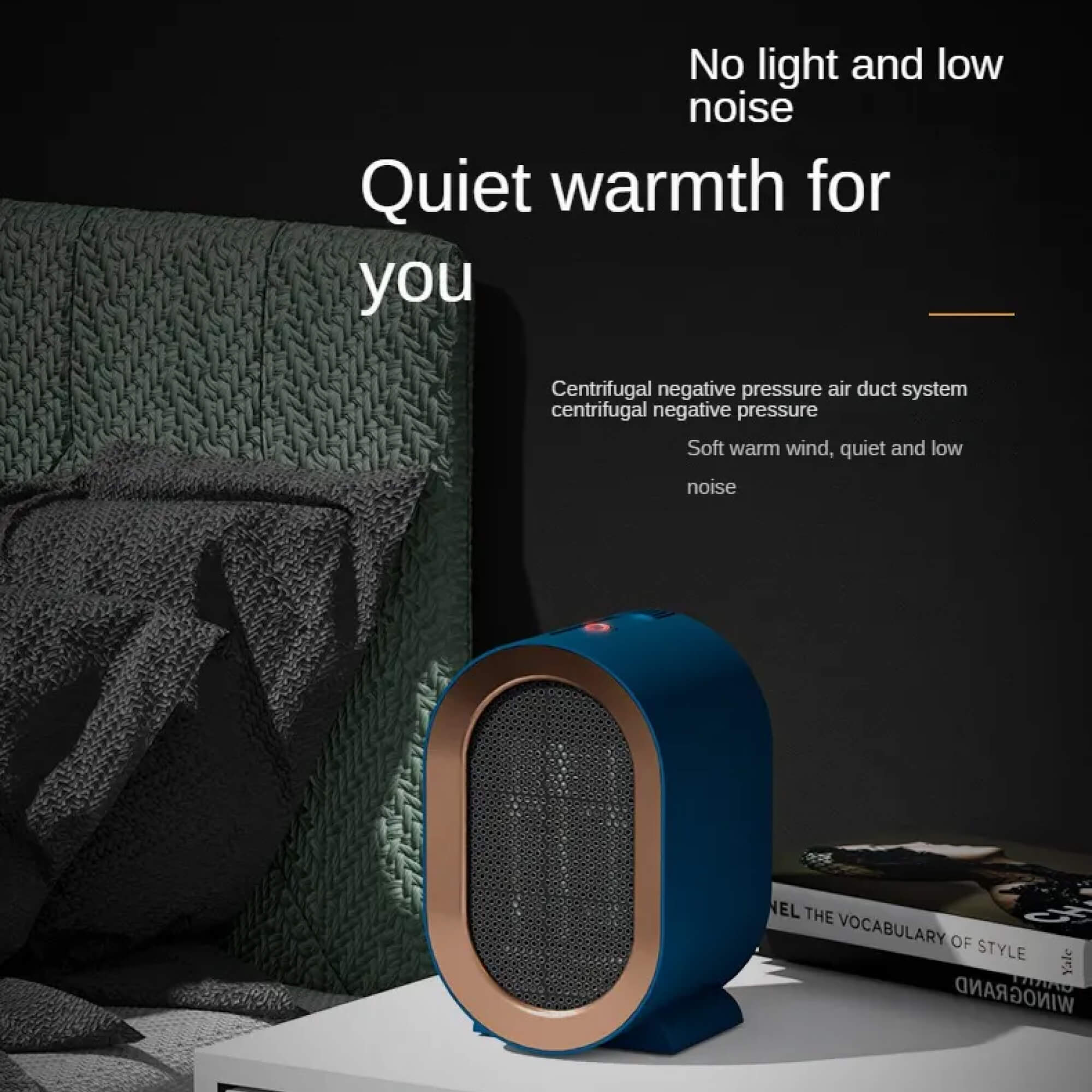 GlacioHeat Portable Ceramic Space Heater For Small Rooms