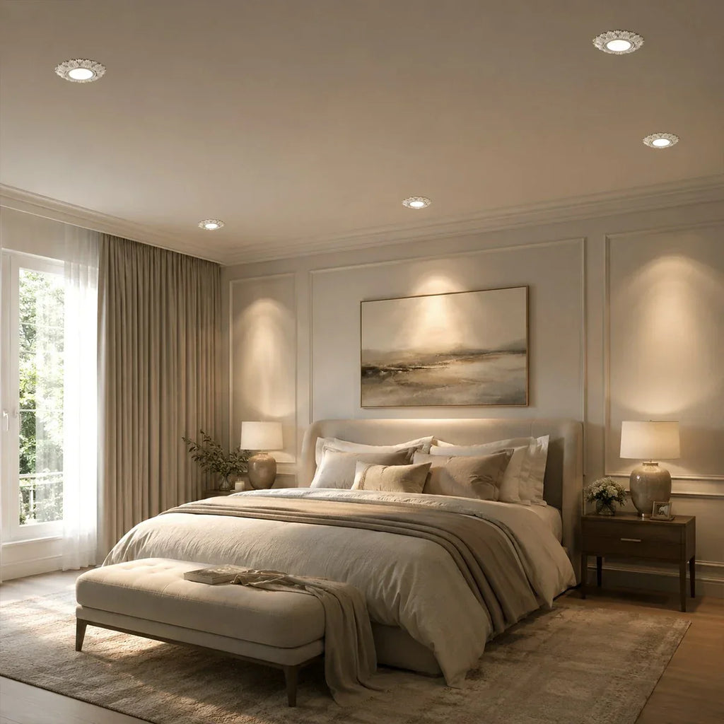 Floral French Plaster Spotlight For Recessed Ceiling Lighting