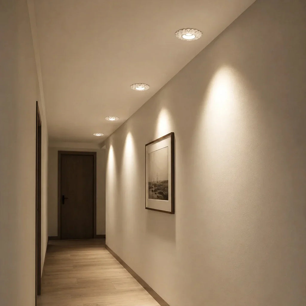 Floral French Plaster Spotlight For Recessed Ceiling Lighting