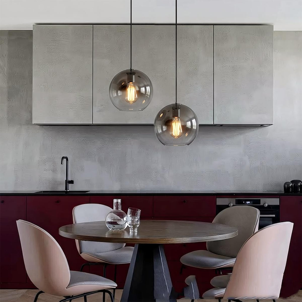 Aurora Glass Pendant Light With Ombre Finishes In Champagne Silver Rose Gold