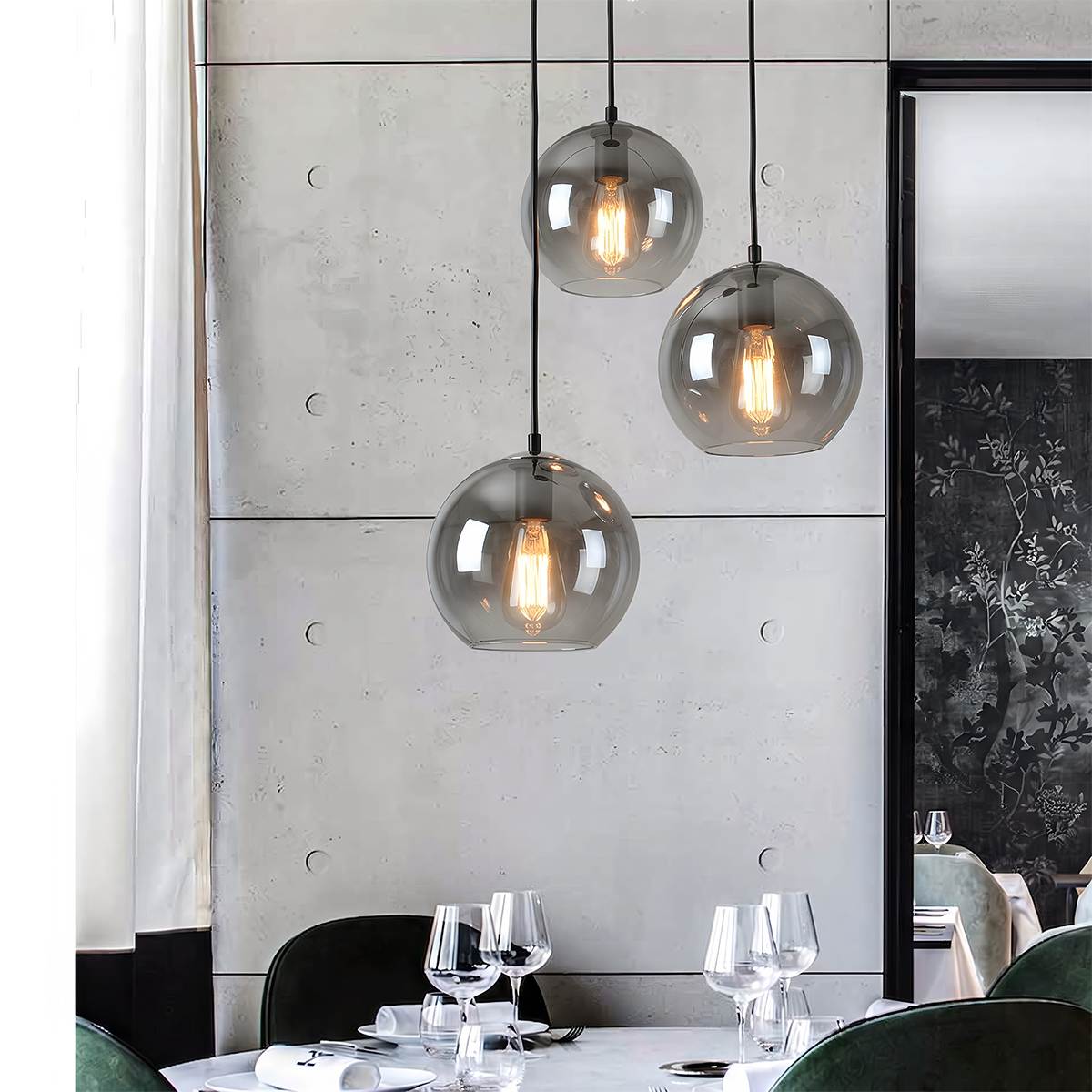 Aurora Glass Pendant Light With Ombre Finishes In Champagne Silver Rose Gold