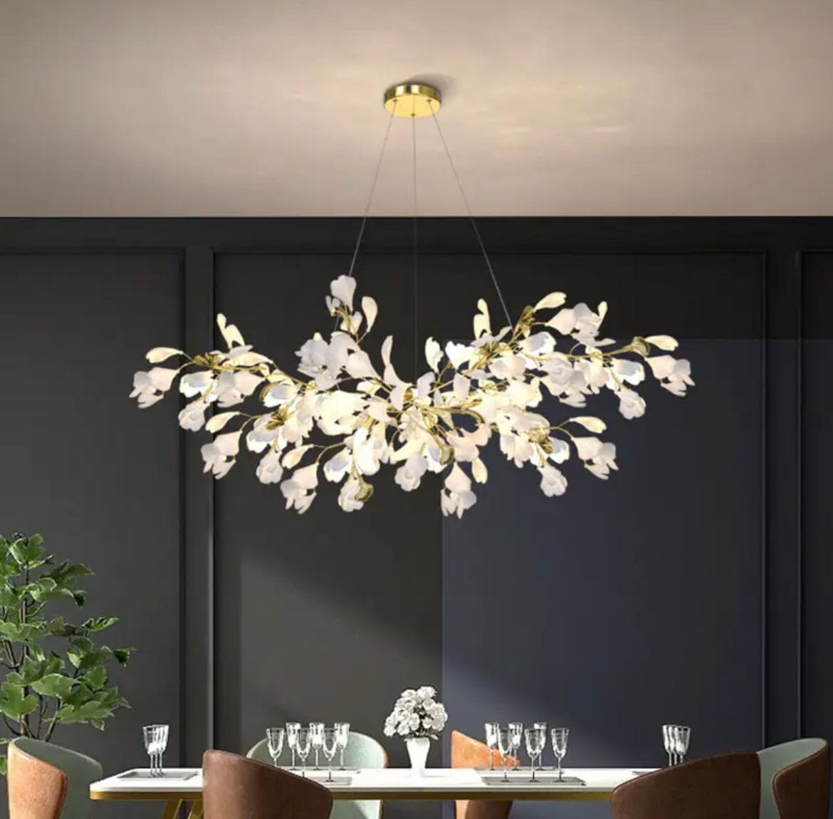 Keramik-Petal-Kronleuchter, LumaPetal-Design mit dimmbarem LED-Leuchten