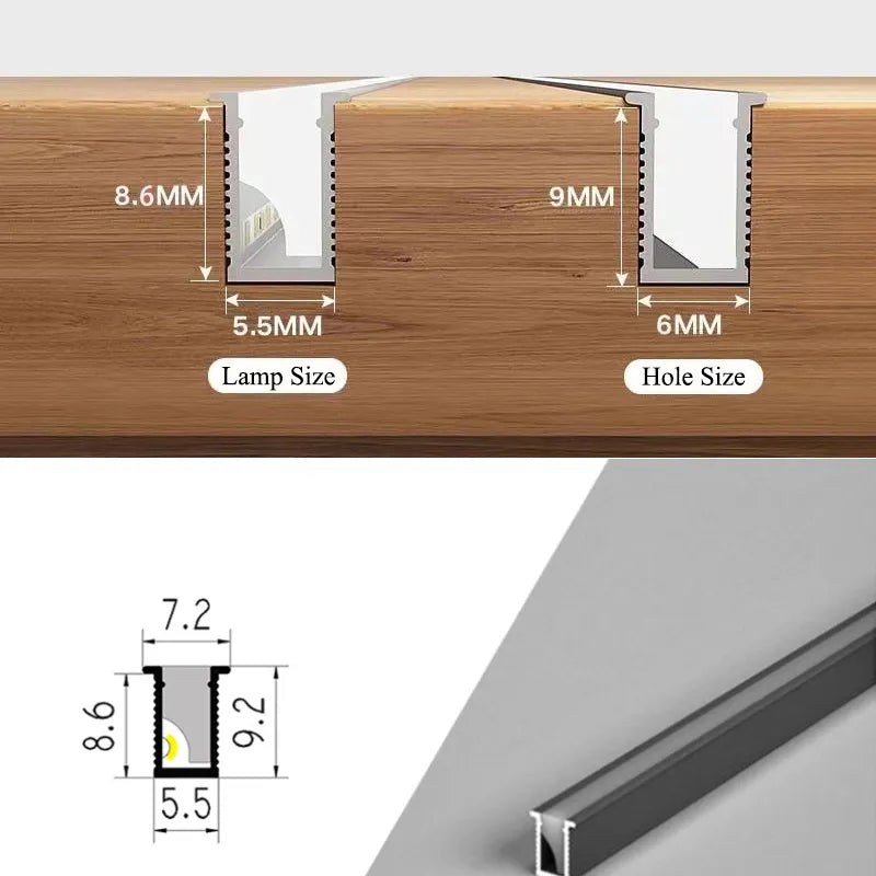 LED lišta pod kuchyňskou skříňku s možností zkrácení, úzký hliníkový profil, 3 odstíny světla