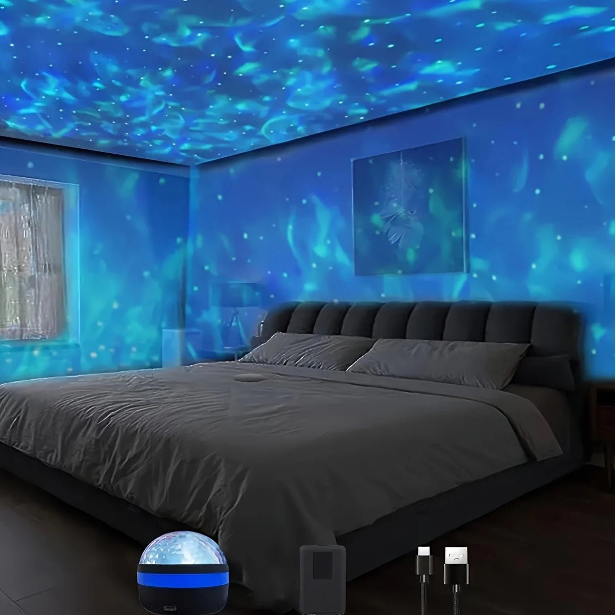 Lampe projecteur ciel étoilé USB pour chambre et fêtes - Fioriscas