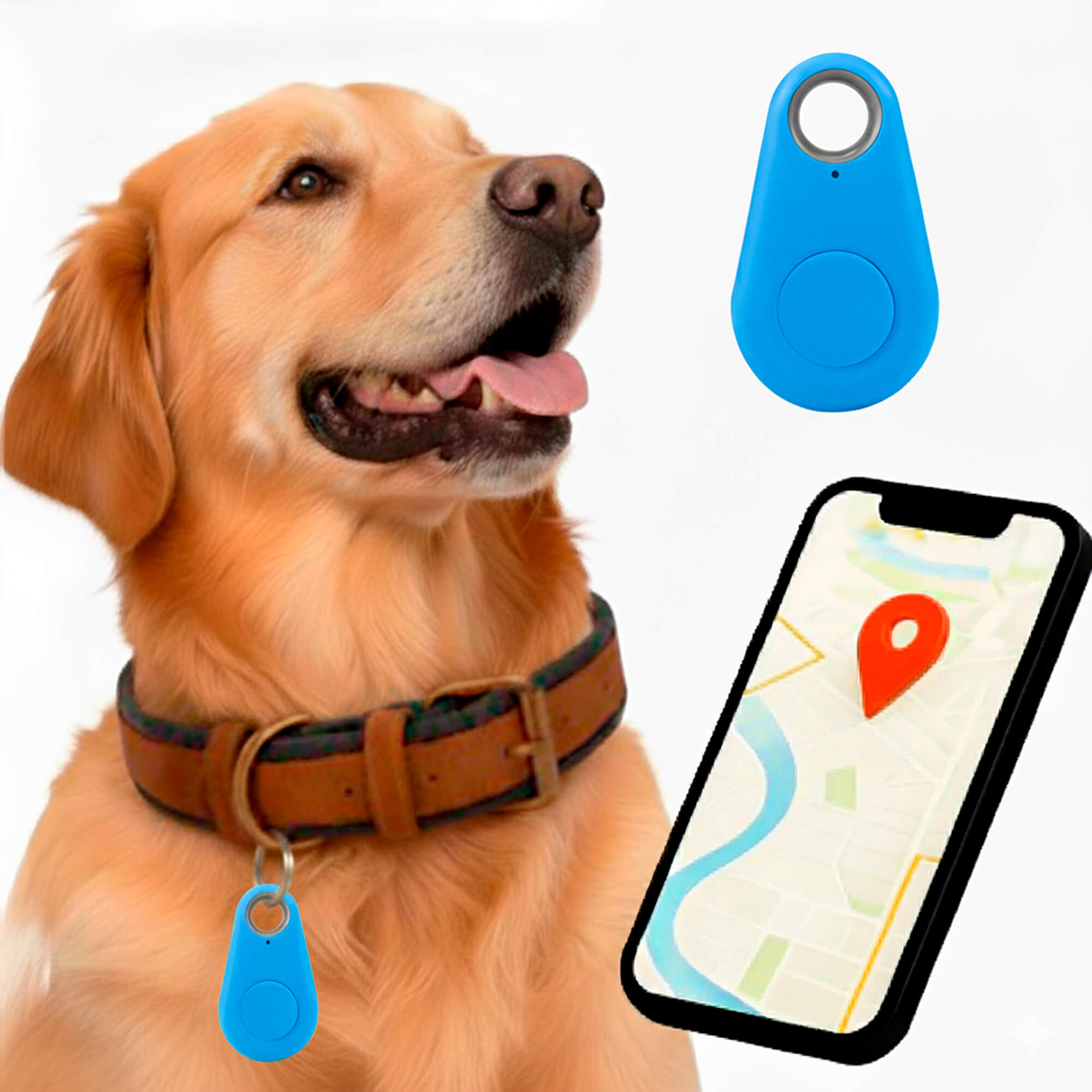 Kirra-vesitiivis GPS-paikannin koiralle Apple Etsi -palveluun, ei tilausmaksua