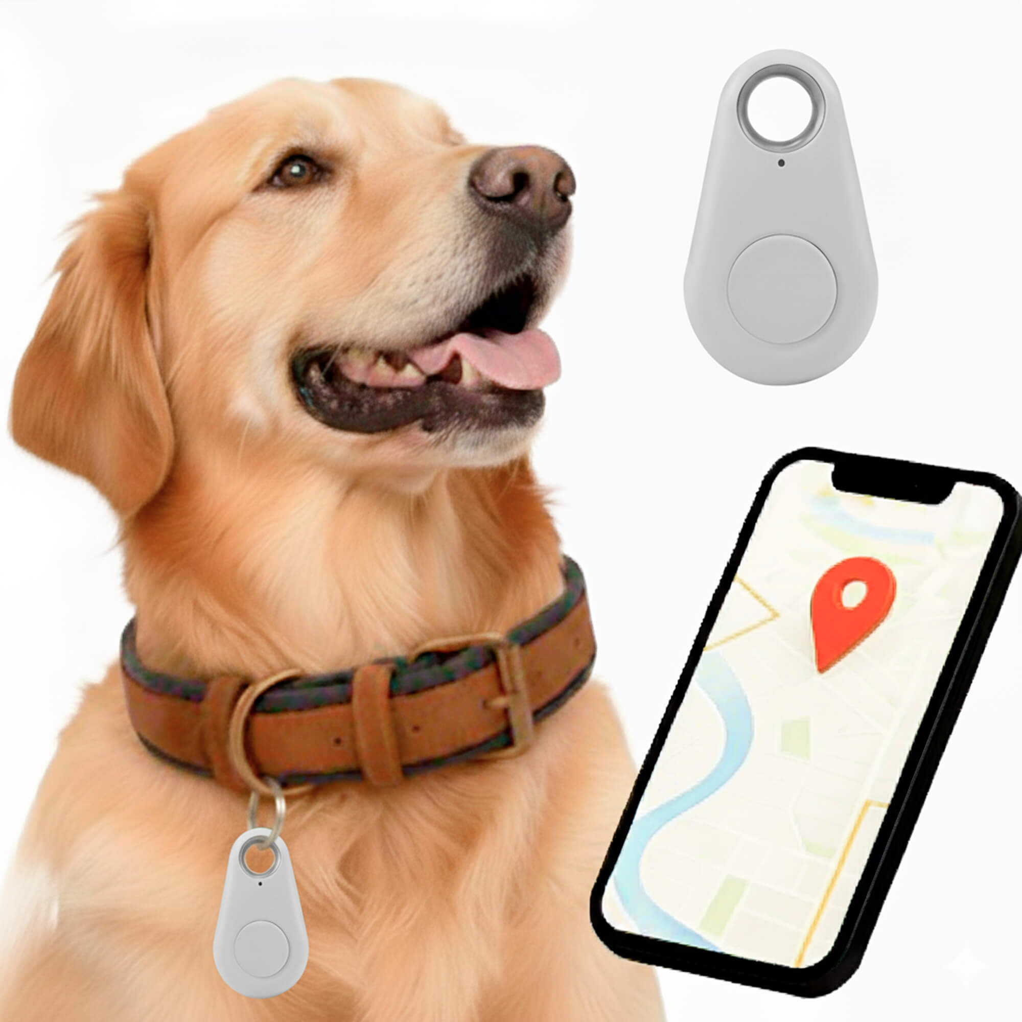Kirra-vesitiivis GPS-paikannin koiralle Apple Etsi -palveluun, ei tilausmaksua