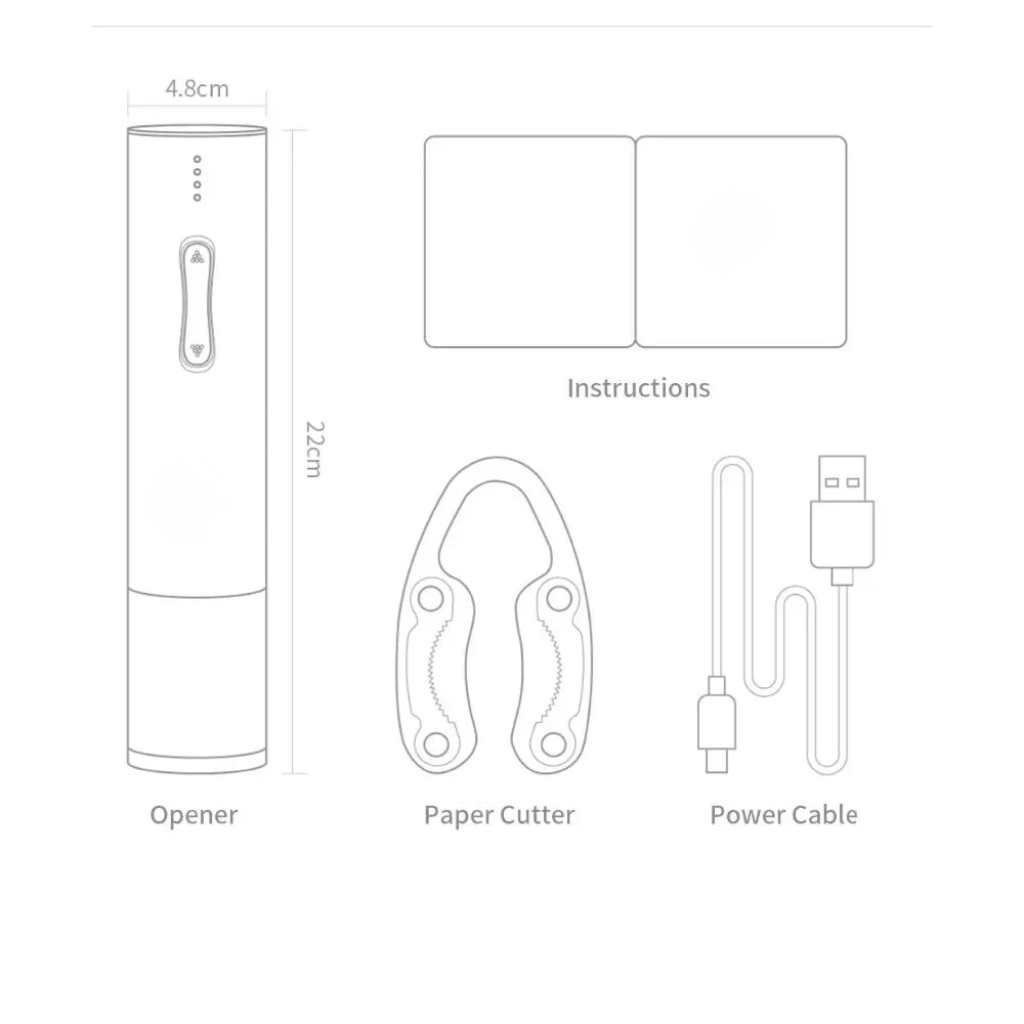 Ouvre-bouteille électrique rapide avec coupe-capsule - Fonctionnement facile par bouton - Fioriscas