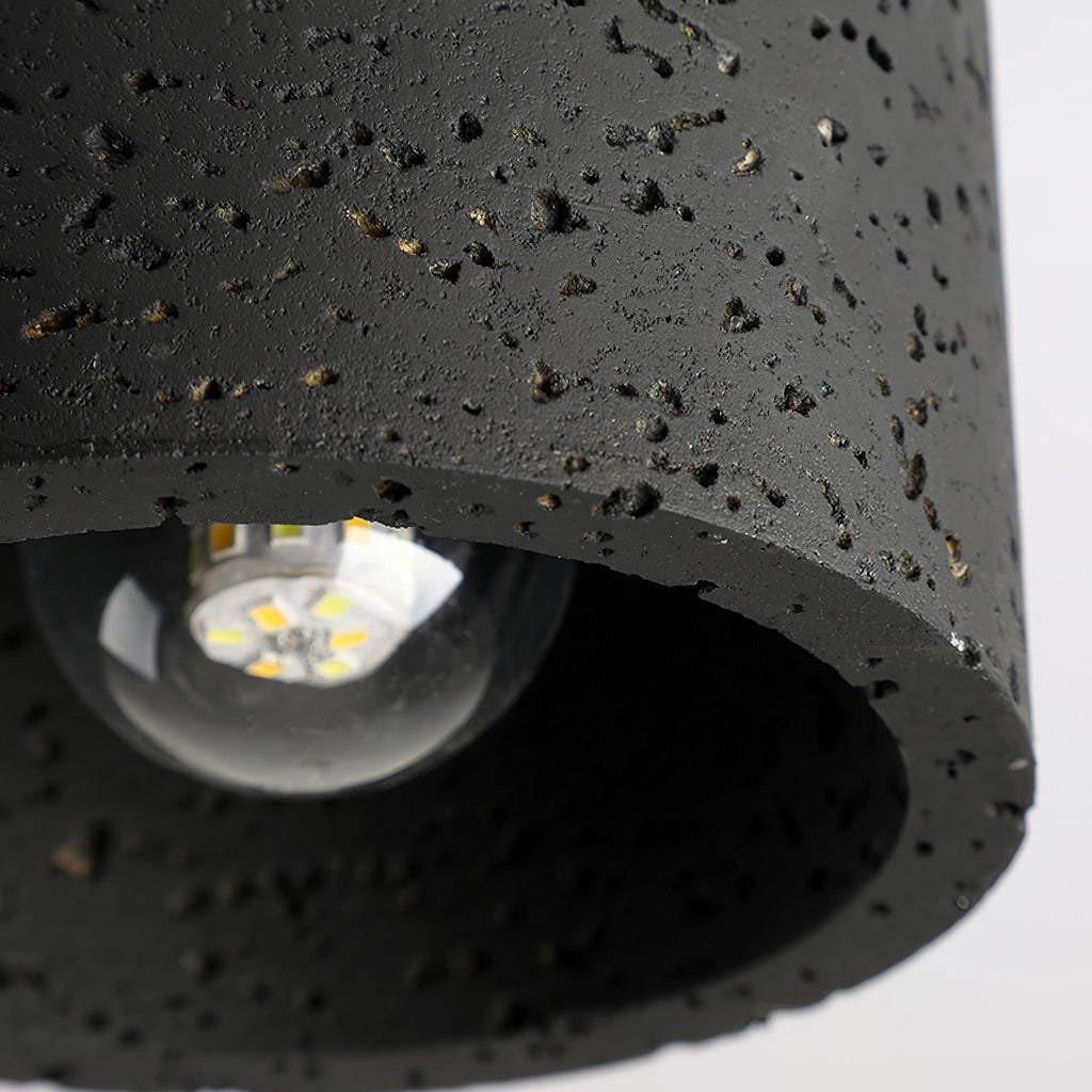 Ritta Sqaure&Round Ceiling Light  Black& Yellow Travertine | Fioriscas