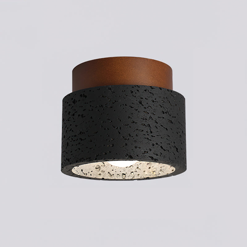 Ritta Sqaure&Round Ceiling Light  Black& Yellow Travertine | Fioriscas
